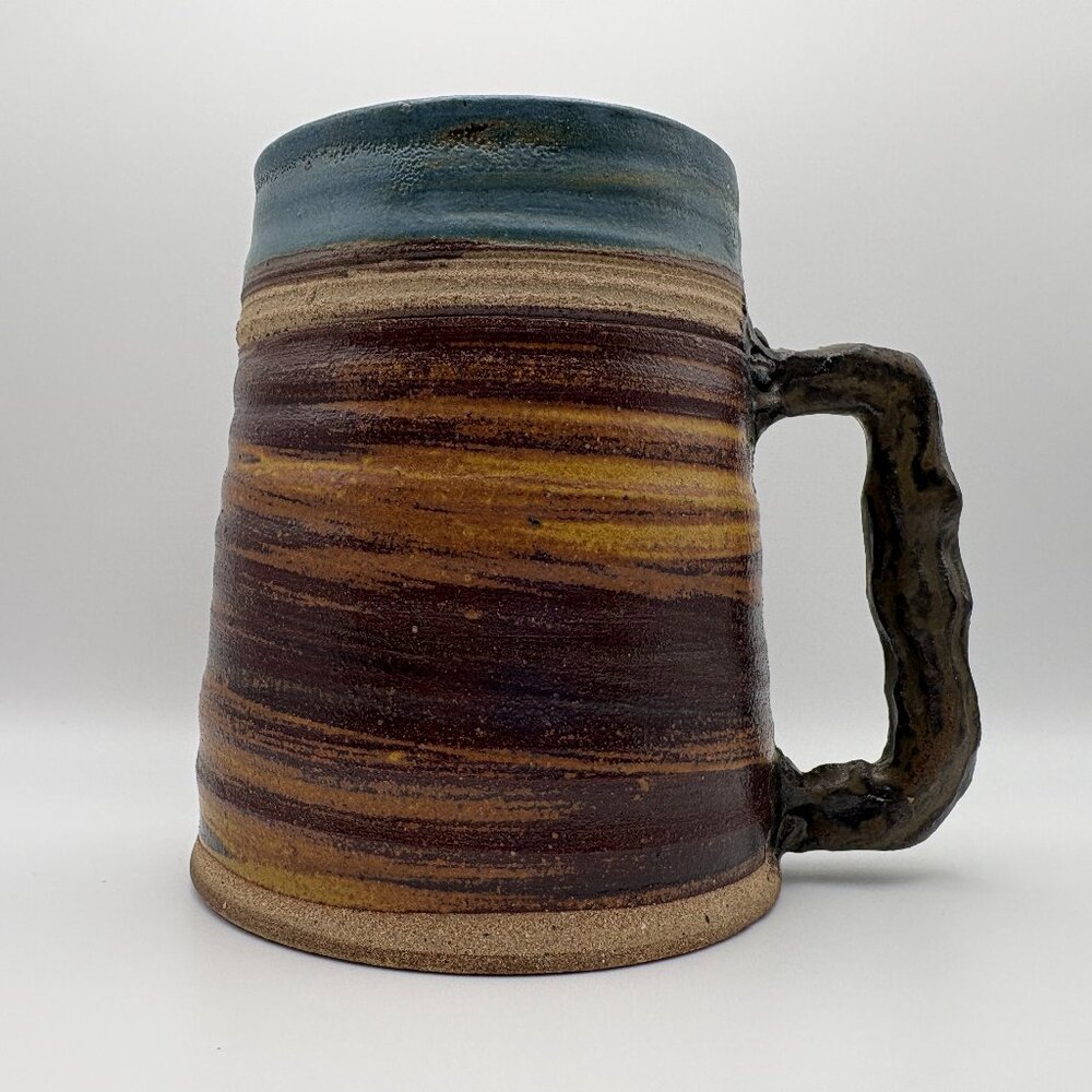 Canadian Rustic Vintage Pottery Tankard Earthtone Stoneware Mug  (SKU: 283MI)